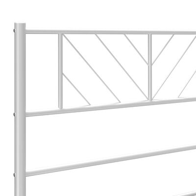 vidaXL Cadre de lit métal sans matelas et pied de lit blanc 100x200 cm