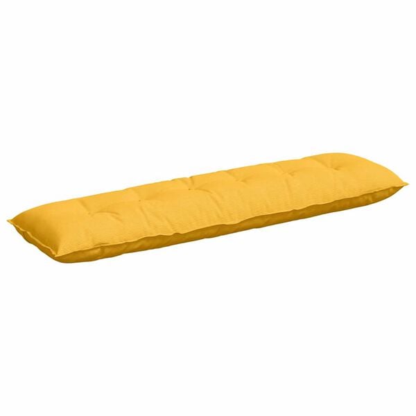 vidaXL Coussin de Dos Jaune clair 180 x 50 cm Tissu en velours c&ocirc;tel&eacute;