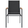 vidaXL Chaises de jardin lot de 2 noir 55x61,5x90cm textil&egrave;ne et acier