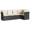 vidaXL Salon de jardin 5 pcs avec coussins noir r&eacute;sine tress&eacute;e