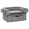 vidaXL Canap&eacute; pour chien avec tiroir Gris 75x50x38 cm Peluche