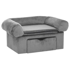 vidaXL Canap&eacute; pour chien avec tiroir Gris 75x50x38 cm Peluche