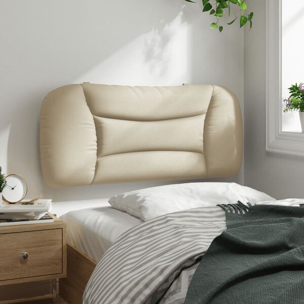 vidaXL Coussin de t&ecirc;te de lit Hvar cr&egrave;me 80 cm tissu