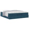 VidaXL Cadre de lit ottoman avec matelas bleu fonc&eacute; 160x200 cm velours