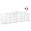vidaXL Paniers &agrave; gabions arqu&eacute;s 9 pcs 400x30x100/120 cm Fer galvanis&eacute;