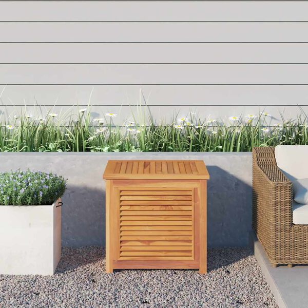 vidaXL Bo&icirc;te de rangement de jardin et sac 60x50x58cm bois massif teck