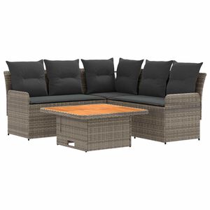 vidaXL Ensembles de meubles 4 pc Gris et Gris fonc&eacute; Rotin PE