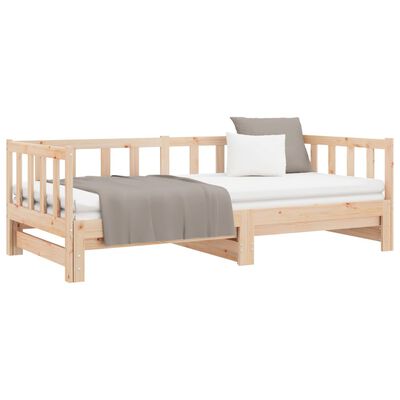 vidaXL Lit de jour et lit gigogne sans matelas 90x190 cm bois massif