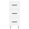 vidaXL Buffet haut Blanc 34,5x34x180 cm Bois d'ing&eacute;nierie
