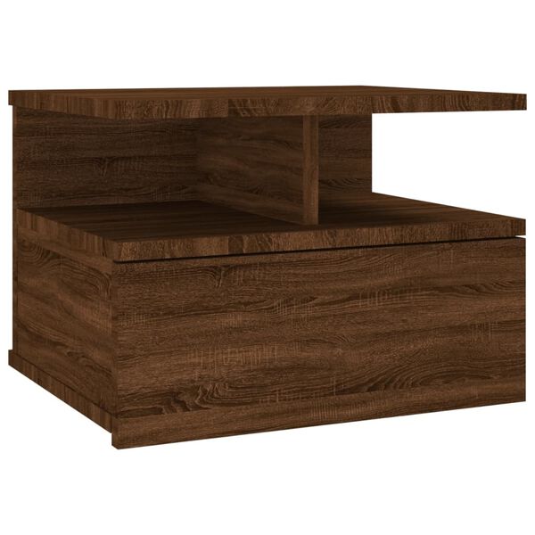 vidaXL Table de chevet flottante Ch&ecirc;ne marron Bois d&rsquo;ing&eacute;nierie