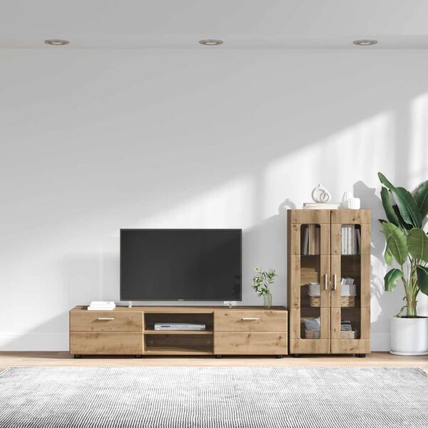 vidaXL Ensemble meuble TV FLORIN Ch&ecirc;ne artisanal Bois d'ing&eacute;nierie