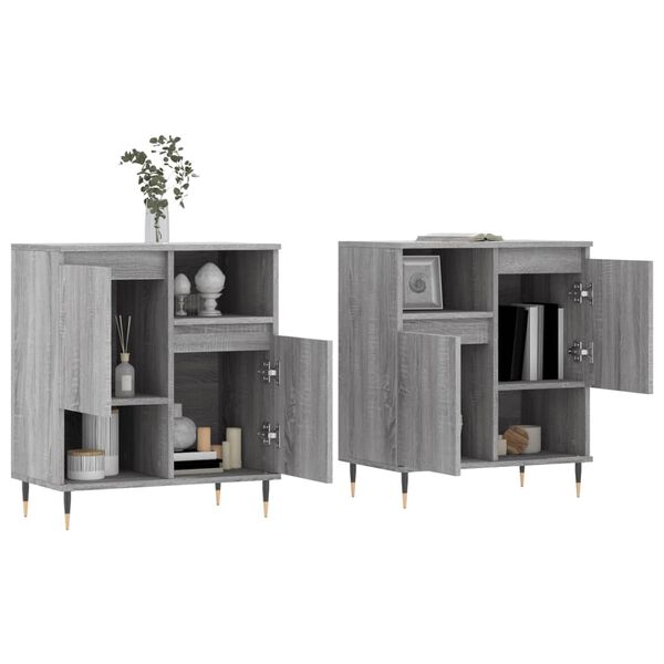 vidaXL Buffets 2 pcs sonoma gris bois d'ing&eacute;nierie