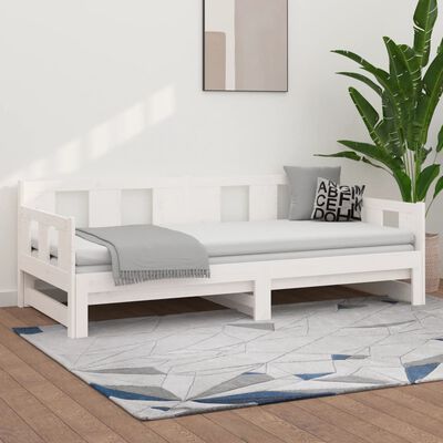 vidaXL Lit coulissant sans matelas blanc 2x(90x190) cm