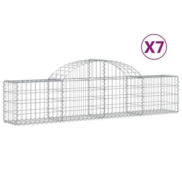 vidaXL Paniers &agrave; gabions arqu&eacute;s 7 pcs 200x30x40/60 cm Fer galvanis&eacute;
