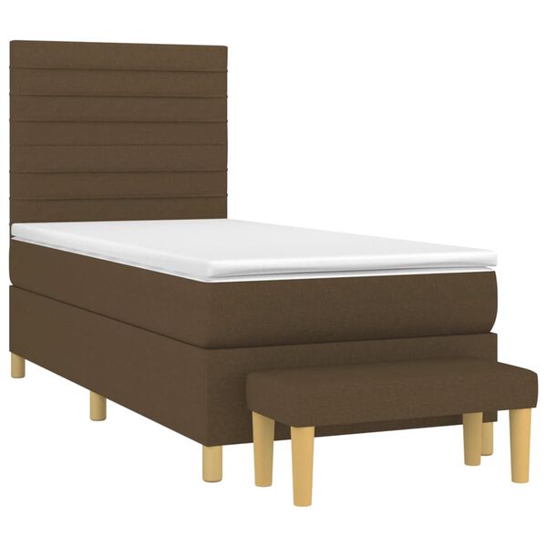 vidaXL Sommier &agrave; lattes de lit avec matelas Marron fonc&eacute; 90x200 cm