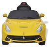 vidaXL Voiture de course pour Ferrari F12 Jaune 6 V avec t&eacute;l&eacute;commande