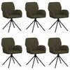 vidaXL Chaises de salle &agrave; manger pivotantes 6 pc Simili daim