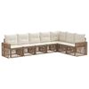 vidaXL Ensemble de canap&eacute; de jardin 7 pcs Beige et blanc cr&egrave;me