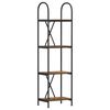 vidaXL &Eacute;tag&egrave;re 4 niveaux 40 x 30 x 146 cm Bois d'ing&eacute;nierie Ch&ecirc;ne fum&eacute;