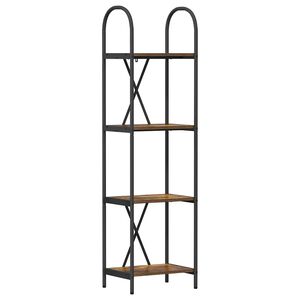 vidaXL &Eacute;tag&egrave;re 4 niveaux 40 x 30 x 146 cm Bois d'ing&eacute;nierie Ch&ecirc;ne fum&eacute;