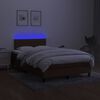 vidaXL Sommier &agrave; lattes de lit matelas et LED marron fonc&eacute; 120x190 cm