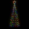 vidaXL Sapin de No&euml;l &agrave; LED avec piquets 220 LED color&eacute;es 180 cm