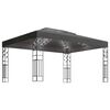 vidaXL Tonnelle avec double toit et lumi&egrave;res LED 3x4 m Anthracite