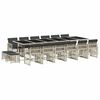 vidaXL Ensemble &agrave; manger de jardin et coussins 17 pcs gris clair rotin