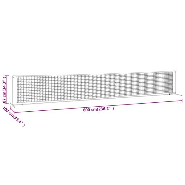 Generic Filet De Tennis Noir Et Rouge 400 X 100 X 87 Cm, Polyester, 6 Kg