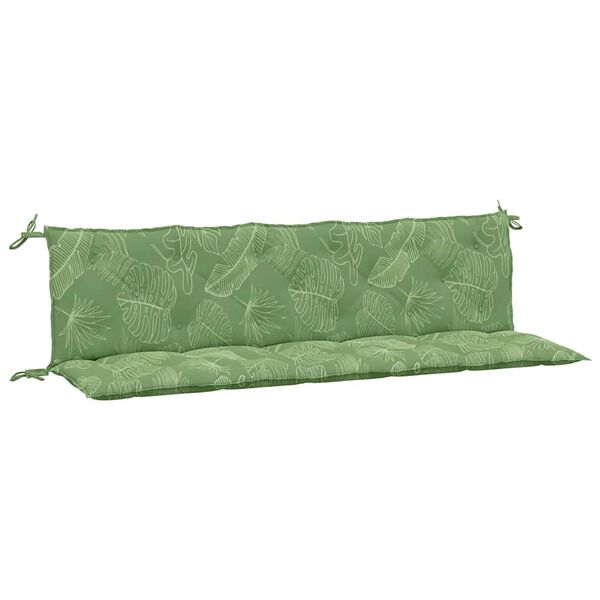 vidaXL Coussins de banc jardin lot de 2 motif de feuilles tissu Oxford