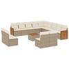 vidaXL Salon de jardin avec coussins 14 pcs beige r&eacute;sine tress&eacute;e