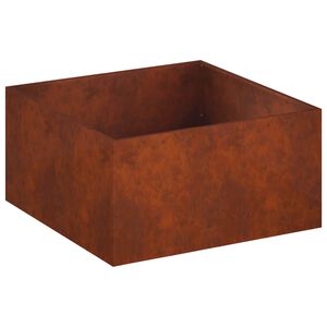 vidaXL Cache-pot de jardin Rouill&eacute; 80 x 80 x 40 cm Acier patin&eacute;
