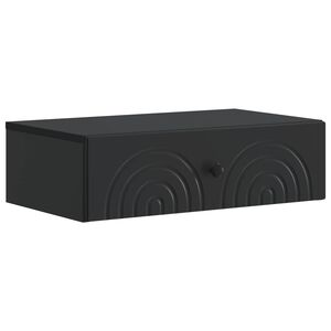 vidaXL Table d'appoint murale Noir 59 x 34,5 x 17 cm Bois d'ing&eacute;nierie