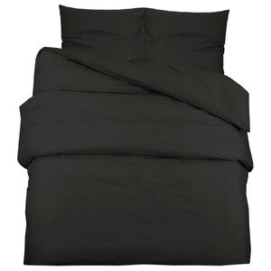 vidaXL Ensemble de housse de couette Noir 260x220 cm Coton