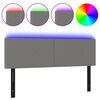 vidaXL T&ecirc;te de lit &agrave; LED gris fonc&eacute; 144x5x78/88 cm tissu