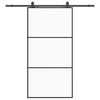 vidaXL Porte coulissante kit de quincaillerie noir 102x205cm verre ESG