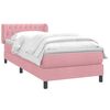 vidaXL Sommier &agrave; lattes de lit avec matelas rose 90x210 cm velours