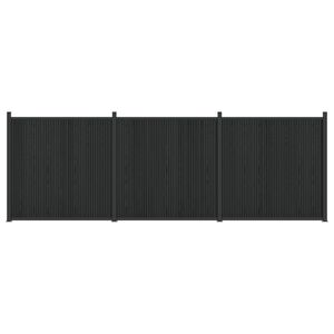 vidaXL Panneau de cl&ocirc;ture 3 pc 530 x 186,5 cm WPC et Aluminium Noir