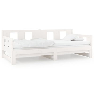 vidaXL Lit coulissant sans matelas blanc 2x(90x190) cm