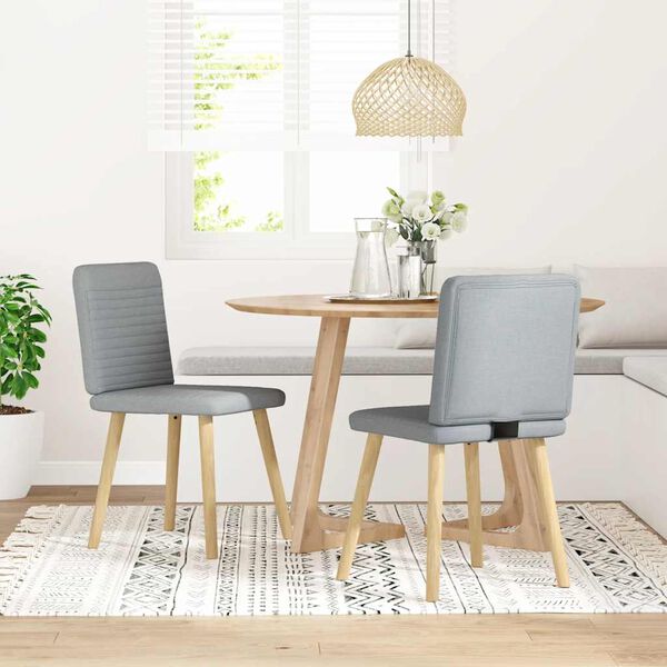 vidaXL Chaises à manger lot de 2 gris clair tissu