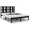 vidaXL Cadre de lit sans matelas noir 135x190 cm bois massif