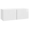 vidaXL Meuble TV mural Montage mural Blanc brillant 78,5 x 31 x 30 cm