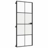 vidaXL Porte int&eacute;rieure mince noir 83x201,5 cm verre tremp&eacute; aluminium