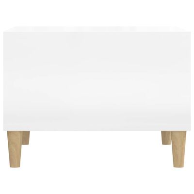 vidaXL Table basse Blanc brillant 60x50x36,5 cm Bois d'ingénierie