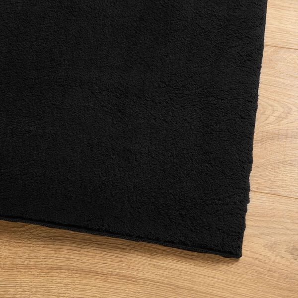 vidaXL Tapis HUARTE &agrave; poils courts doux et lavable noir 160x160 cm