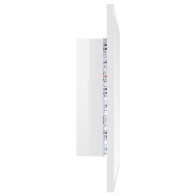 vidaXL Miroir à LED de bain Blanc brillant 40x8,5x37 cm Acrylique