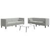 vidaXL Canap&eacute; de salon 2 pcs Gris clair 194 x 74,5 x 70,5 cm Velours