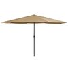 vidaXL Parasol de jardin avec m&acirc;t en m&eacute;tal 390 cm taupe