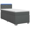 vidaXL Lit de box spring avec matelas et LED Gris fonc&eacute; Simple Tissu