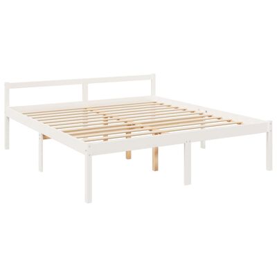 vidaXL Lit pour personne âgée blanc 200x200 cm bois de pin massif